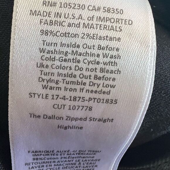 Current Elliott The Dallon Zippered Straight Jeans Size 28 Highline Raw Step Hem - Picture 9 of 10